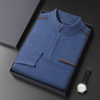 Men's Half-turtleneck Zipper Sweater