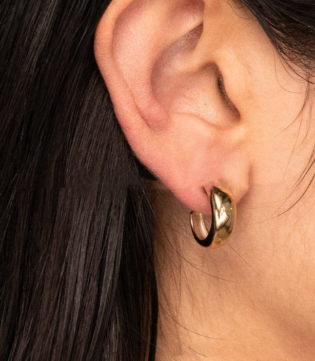EARRINGS - French ins C Shaped Stainless Steel Hoop