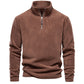 Stand-collar Zippered Sweatshirt With Fleece