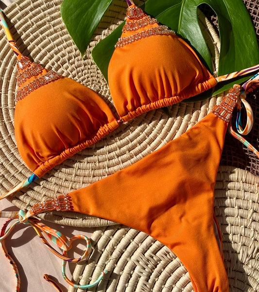 Orange Matte Semi-Thong Set