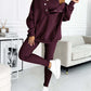 3pcs Sports Suit Loose Hooded Pockets Sweatshirt And Vest And Slim Trousers