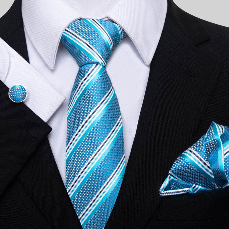 TIE - Business Fashion Square Scarf Cufflinks Set