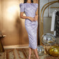 FRANCIS - Lavender Puff Short Sleeve Pleated Mid-length Dress