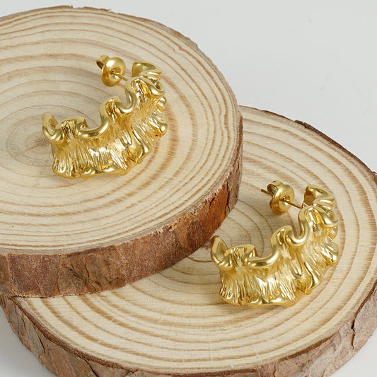 EARRINGS - Irregular Asymmetric Ins Hoop