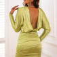 SOPHIE - Open Back Ruched Long Sleeve Dress