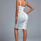 GLORIA - Silver Sling Slim Fit Bandage Dress