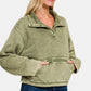 Acid Wash Fleece Half Snap Sweatshirt