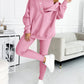 3pcs Sports Suit Loose Hooded Pockets Sweatshirt And Vest And Slim Trousers