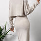 Mock Neck Top and Wide Strap Dress Set