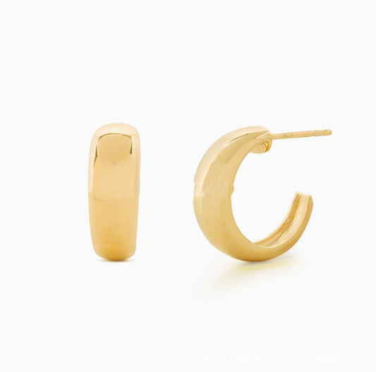 EARRINGS - French ins C Shaped Stainless Steel Hoop