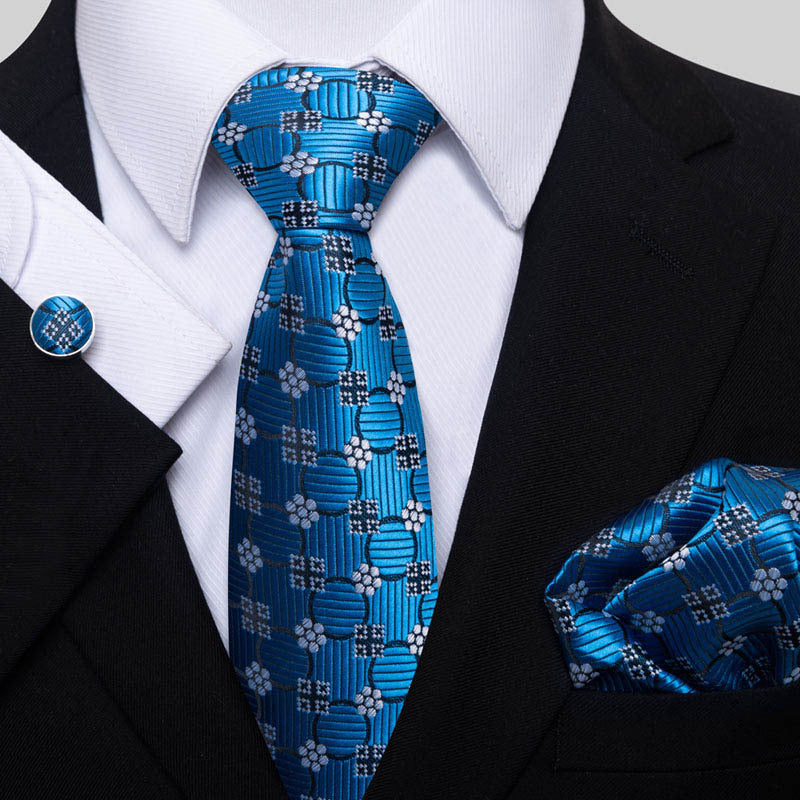 TIE - Business Fashion Square Scarf Cufflinks Set