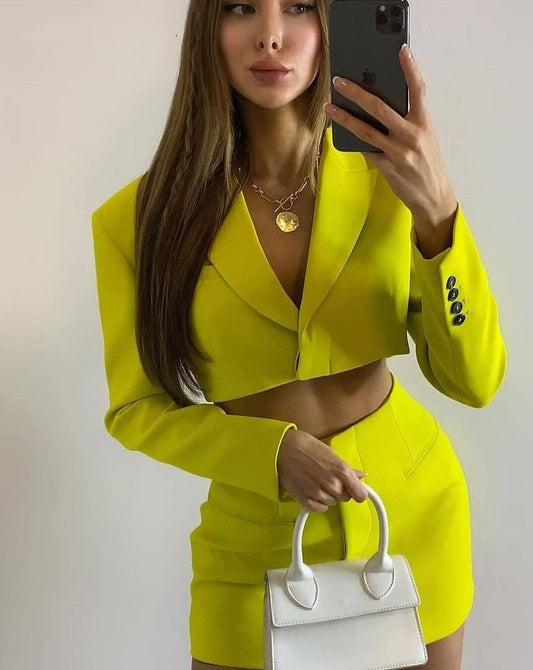 LARA - Cut Out Blazer Dress Suit