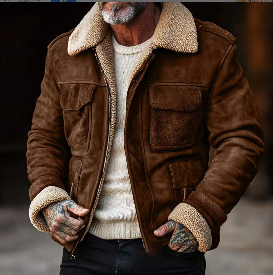 Coat Top Lambswool Lapel Zip Jacket