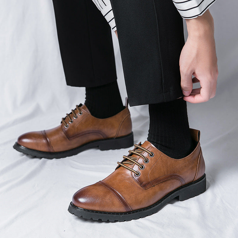 Leather Shoes Business Formal Wear  Round Head