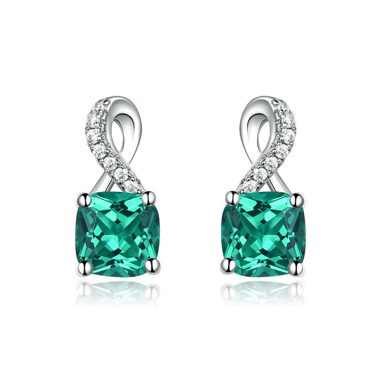 EARRINGS - Emerald Drop With Diamonds