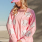 Sequin Baseball Patches French Terry Sweatshirt