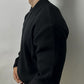 Fashionable Lapel Half Long-sleeve Zipper Sweatshirt