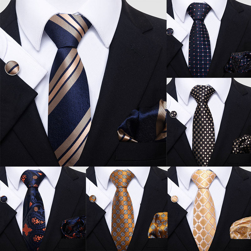 TIE - Business Fashion Square Scarf Cufflinks Set