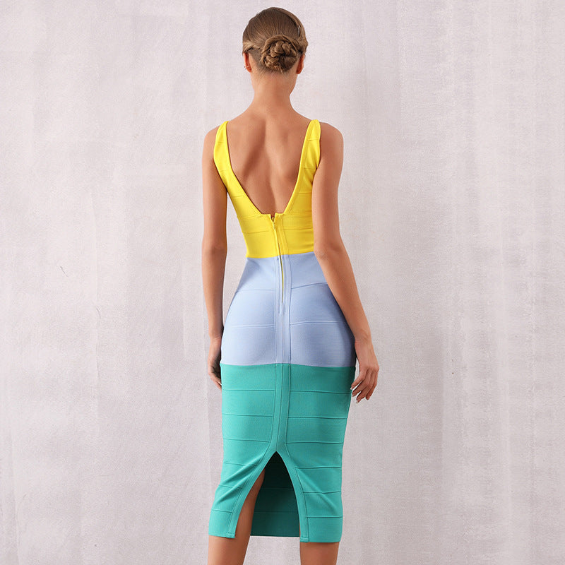FIONA - Colorblock Bandage Dress