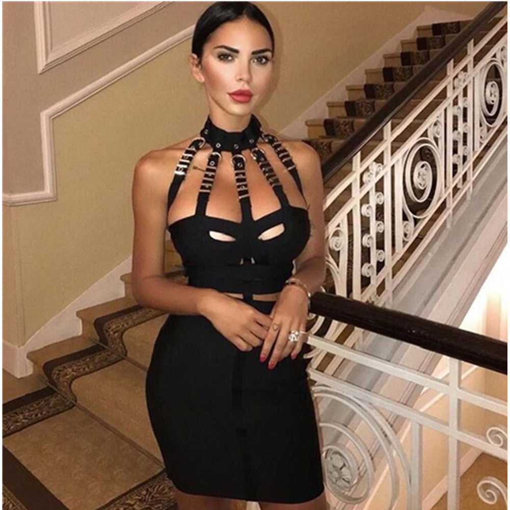 PALOMA - Chocker Bandage Mini Dress