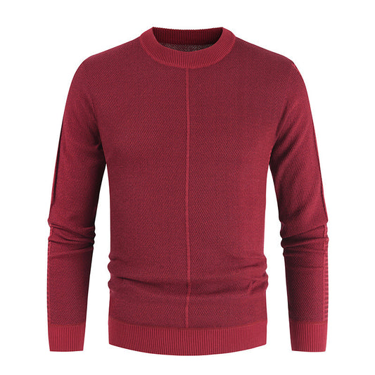 Solid Round Neck Pullover Casual Sweater