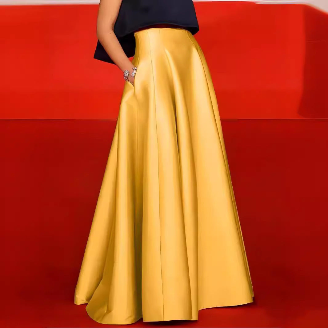 Spring And Autumn Long Skirt Elegant High Waist