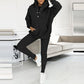 3pcs Sports Suit Loose Hooded Pockets Sweatshirt And Vest And Slim Trousers