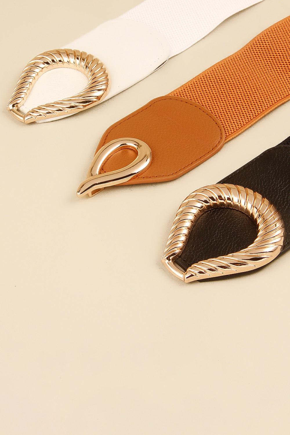 BELT - Ribbed Alloy Buckle Elastic