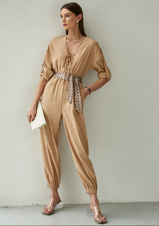 Off Shoulder Loose Chiffon Jumpsuit
