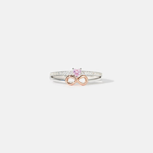 Heart Zircon Double-Layered Ring