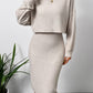 Mock Neck Top and Wide Strap Dress Set