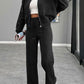 Collar Zip Up Outerwear Set
