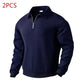 Lapel Jacquard Half-zipper Sweatshirt Solid Color Long-sleeved