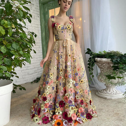 KATE - Exquisite 3D Flowers Prom Dress