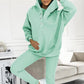 3pcs Sports Suit Loose Hooded Pockets Sweatshirt And Vest And Slim Trousers