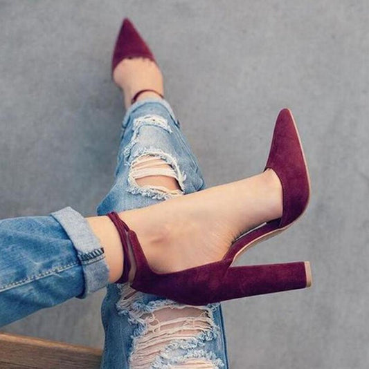 Elegant Suede Pointed Heels