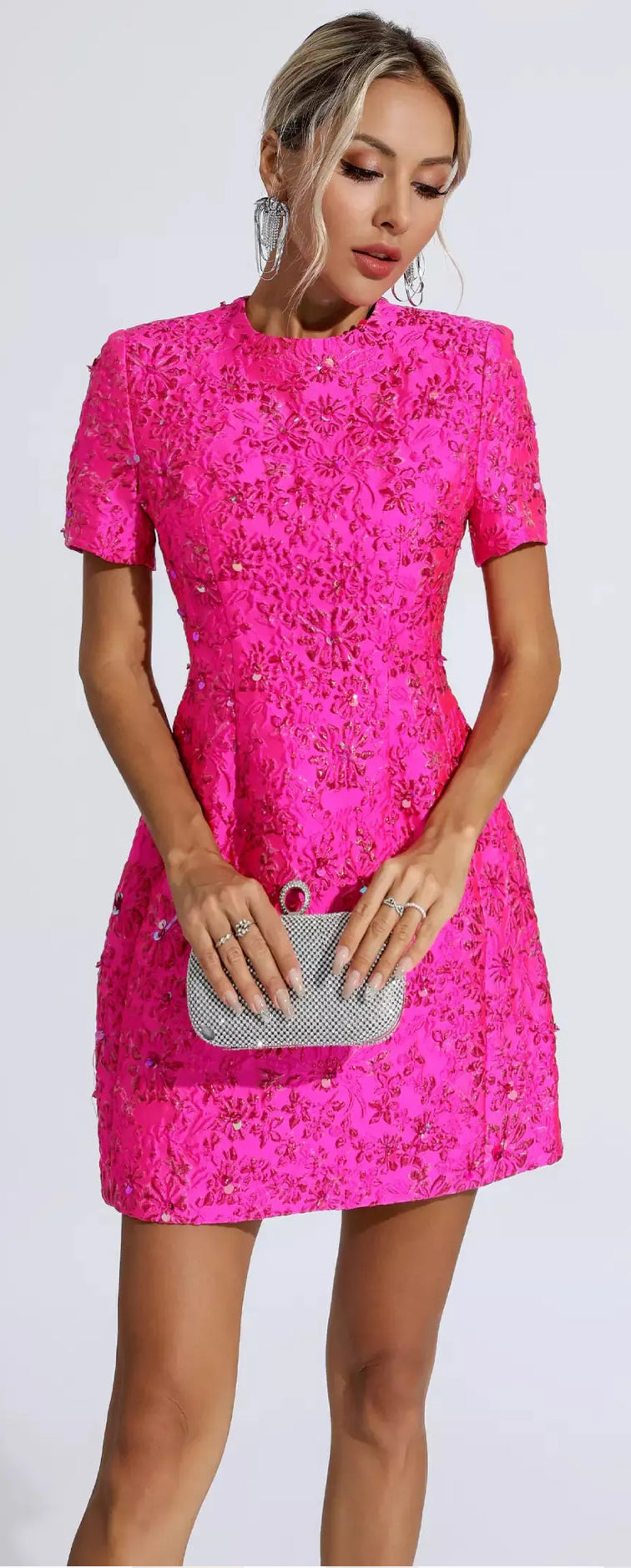 SAGE - Floral Embroidered Appliqué Dress