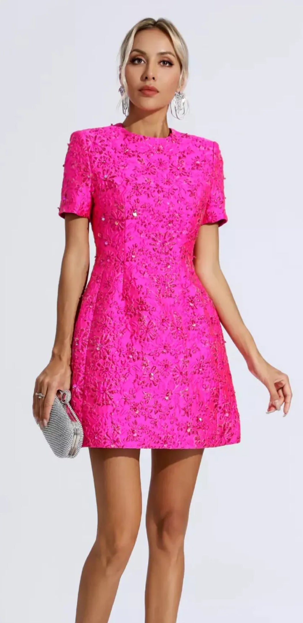 SAGE - Floral Embroidered Appliqué Dress