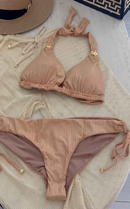Ribbed Brilliant  Dark Gold Set