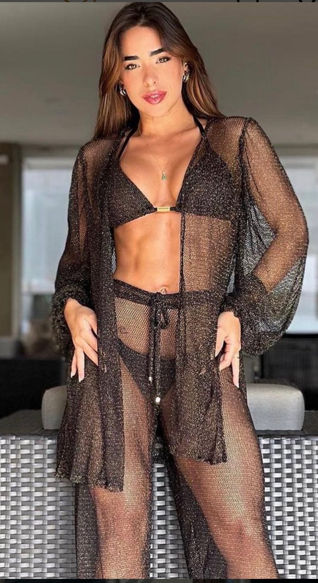 MILAN - Black and Gold Cover-up Set