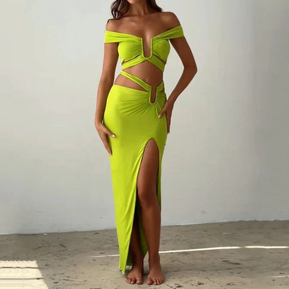 LIANNA - Cut-Out Asymmetric Maxi Dress