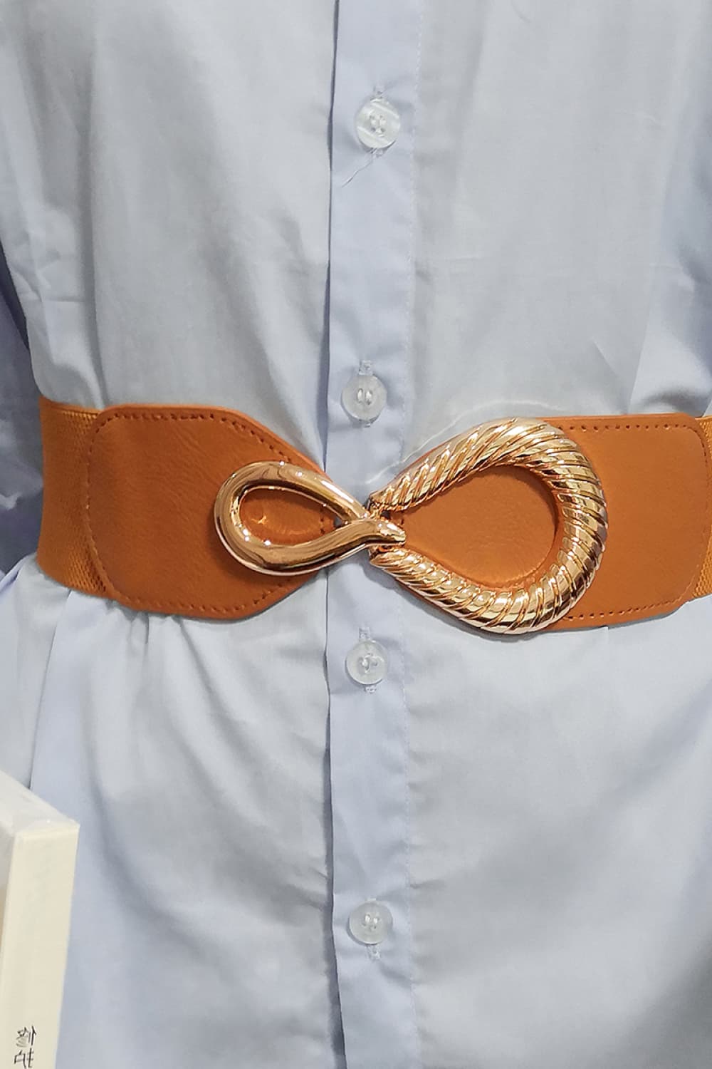 BELT - Ribbed Alloy Buckle Elastic