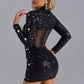 PORTIA - Rhinestones Mesh Handmade Bandage Dress