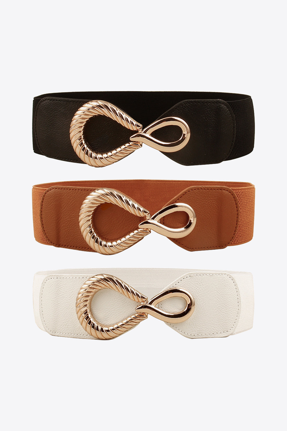 BELT - Ribbed Alloy Buckle Elastic