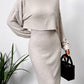Mock Neck Top and Wide Strap Dress Set
