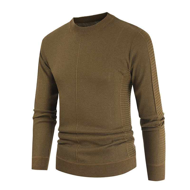 Solid Round Neck Pullover Casual Sweater
