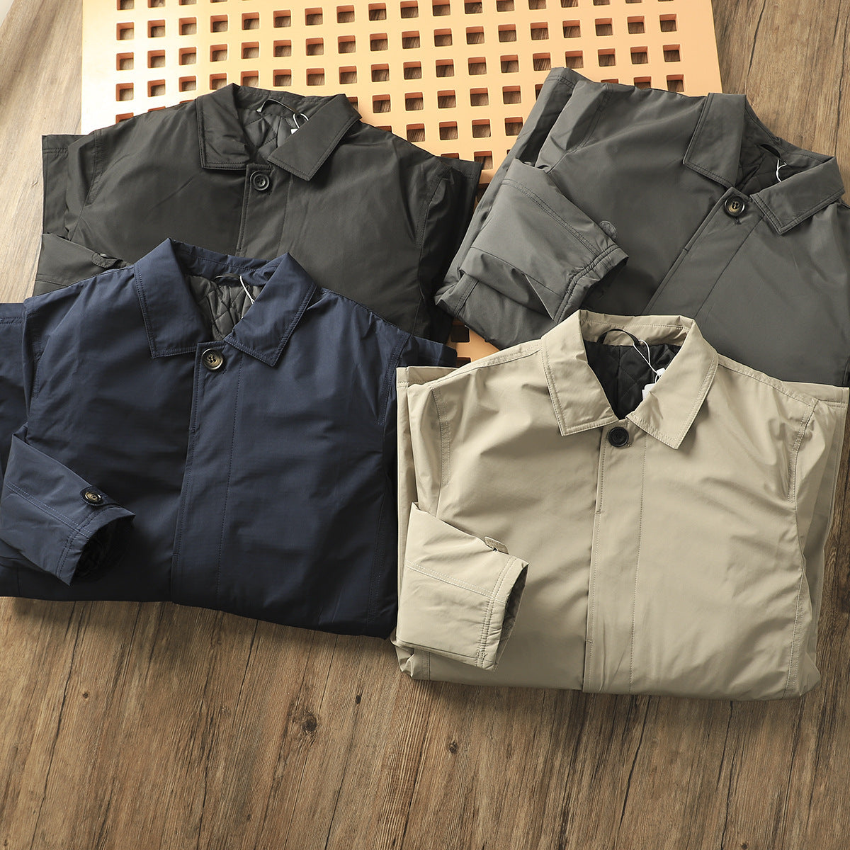Windproof Waterproof Thickened Thermal Quilted Mid-length Trench Coat