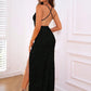 ROSIE - Slit Sequin V-Neck Cami Dress