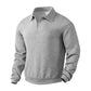 Lapel Jacquard Half-zipper Sweatshirt Solid Color Long-sleeved