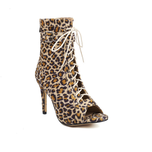 Printed Suede High Heels